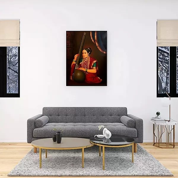 Exotic India Rich Lady Playing A Tanapura
