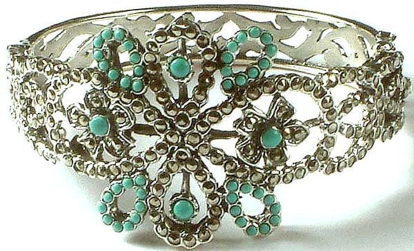 exotic india Robin's Egg Bangle with Marcasite