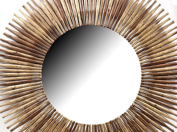 Exotic India Rolling Pin Large Vintage Mirror 