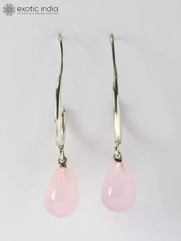 exotic india Rose Quartz Earrings 