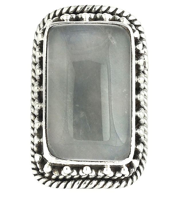 exotic india Rose Quartz Rectangular Gemstone Ring 