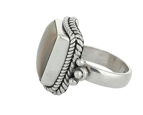 Exotic India Rose Quartz Ring - Sterling Silver 