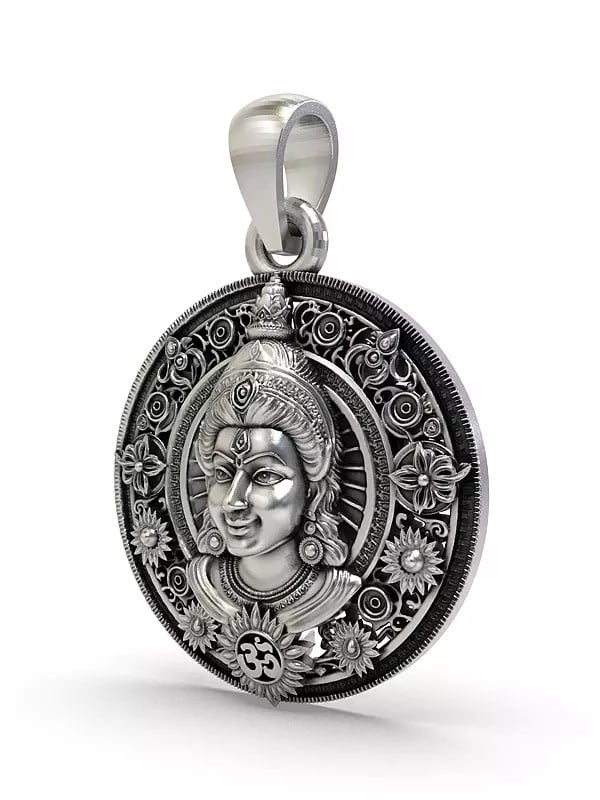 Exotic India Round Shape Lord Rama Face Pendant