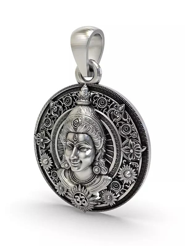 Exotic India Round Shape Lord Rama Face Pendant