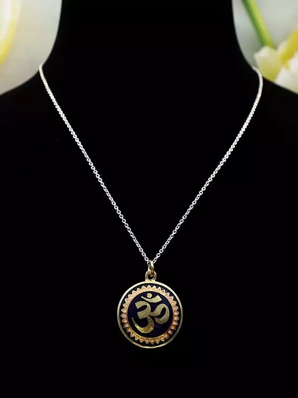 Exotic India Round Shape Om Pendant 