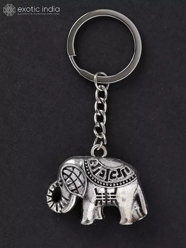 exotic india Royal Elephant Keychain 