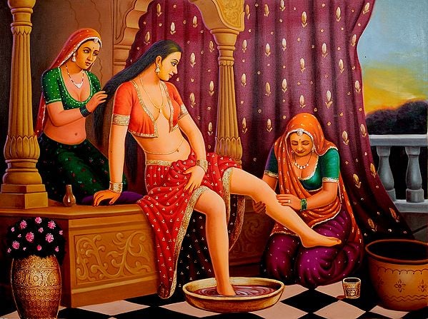 exotic india Royal Lady Gets a Bath