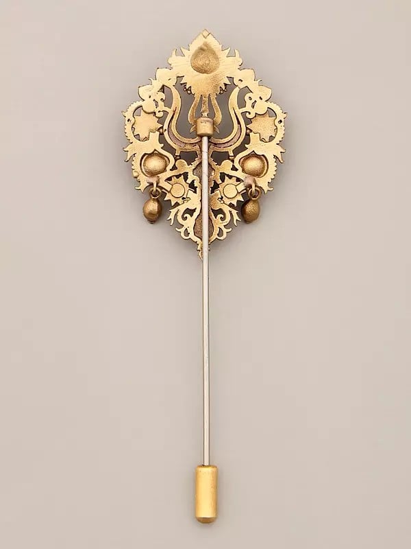 Exotic India Rudraksha Trishul Lapel Pin 