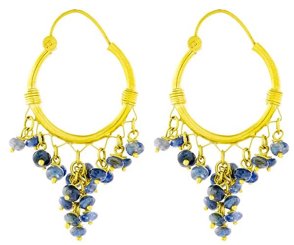 exotic india Sapphire Hoop Chandeliers 