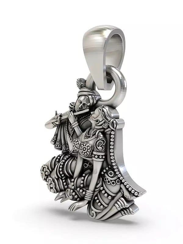 Exotic India Seated Radha Krishna Pendant 