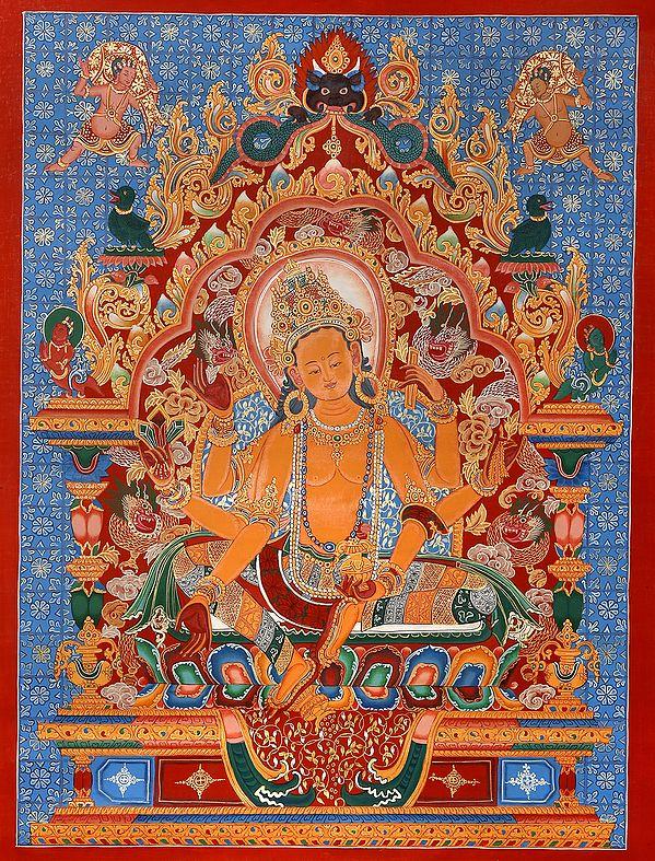 exotic india Seated Shashabhujadharini Vasudhara 
