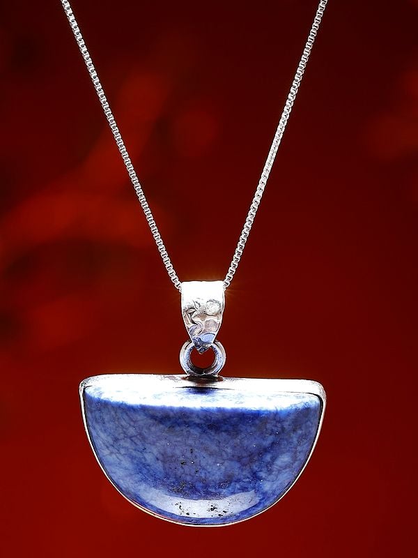 Exotic India Semicircle Sodalite Pendant