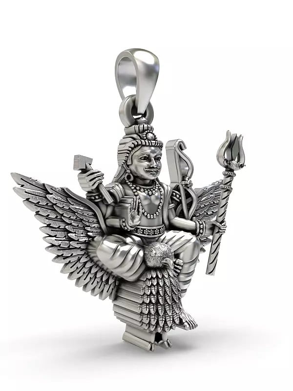 Exotic India Shani Dev Sterling Silver Pendant 