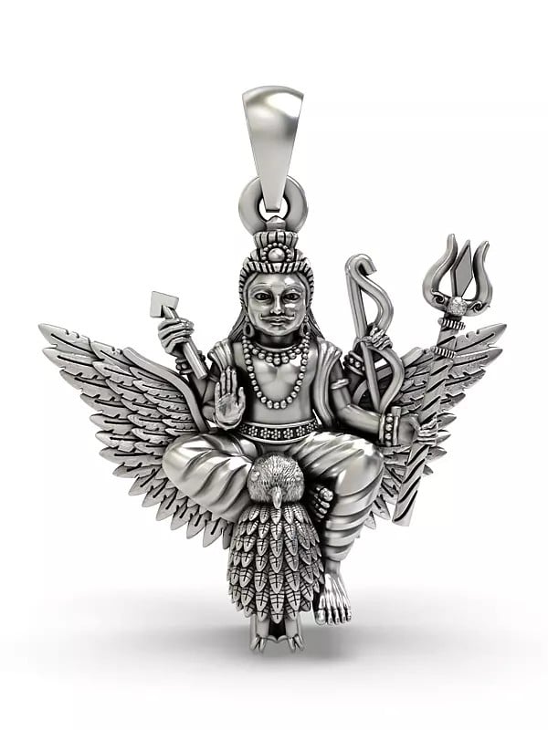 exotic india Shani Dev Sterling Silver Pendant