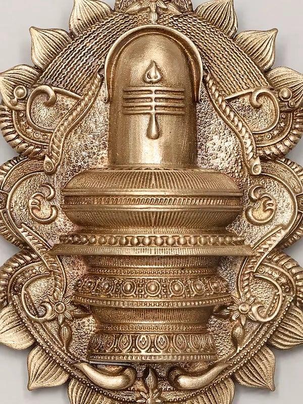 Exotic India Shiva Linga Carved Brass Brooch 