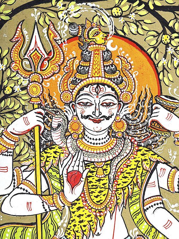 Exotic India Shiva Parivar | Pattachitra Painting