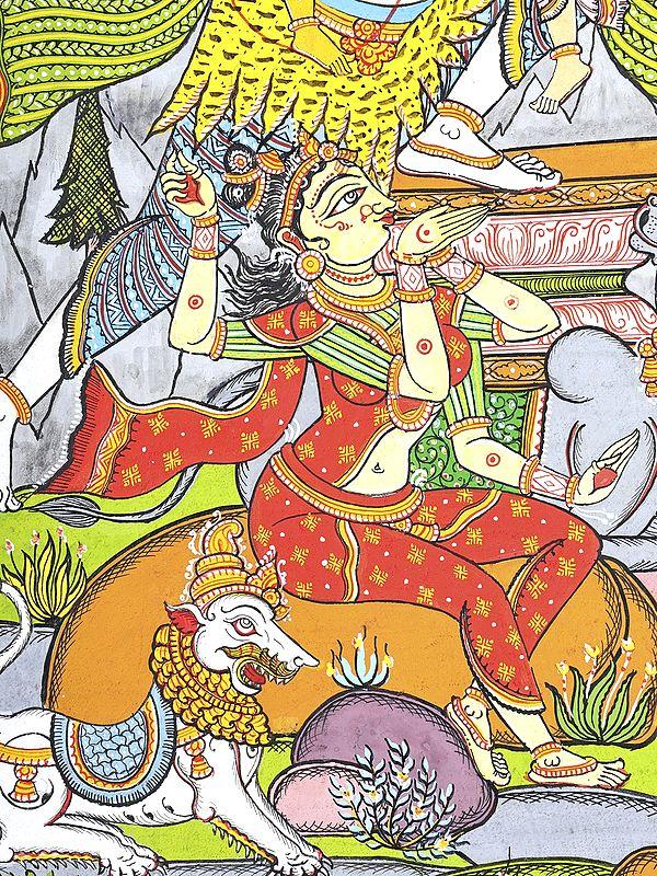 Exotic India Shiva Parivar | Pattachitra Painting 