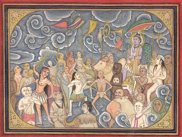 exotic india Shiva's Marriage Congregation (Baraat)