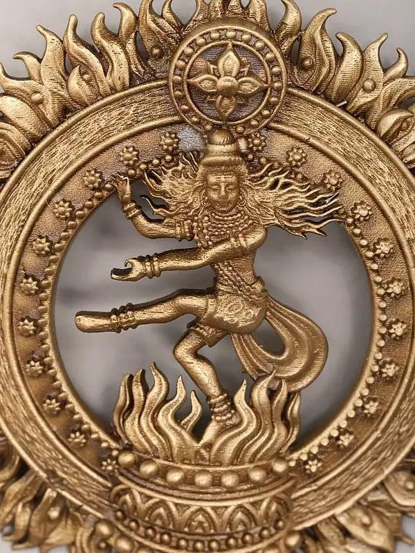 Exotic India Shiva Tandava Carved Brass Brooch 
