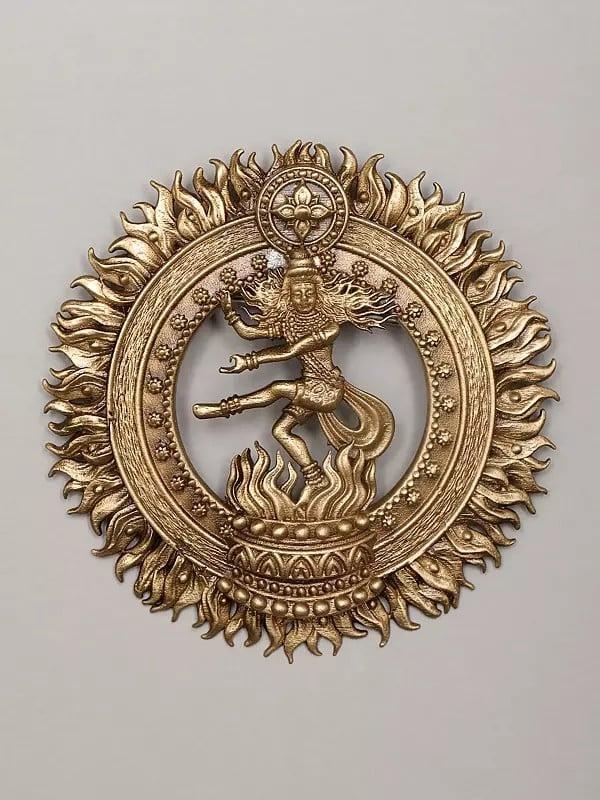 exotic india Shiva Tandava Carved Brass Brooch 
