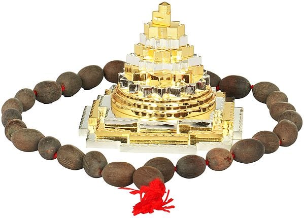 exotic india Shri Yantra with Mala (Meru) 