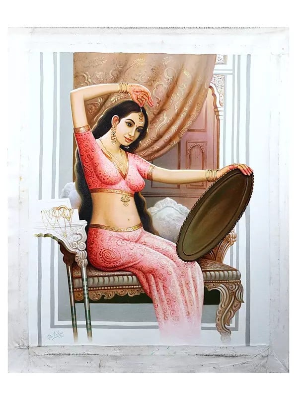 exotic india Shringaar Lady (Handmade Painting)