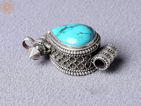 Exotic India Silver Drop Turquoise Ghau From Nepal