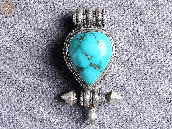 exotic india Silver Drop Turquoise Ghau from Nepal 