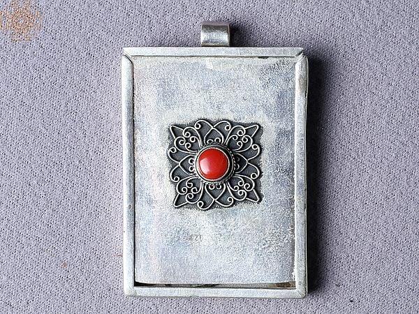 Exotic India Silver Frame Pendant | Double Sided 
