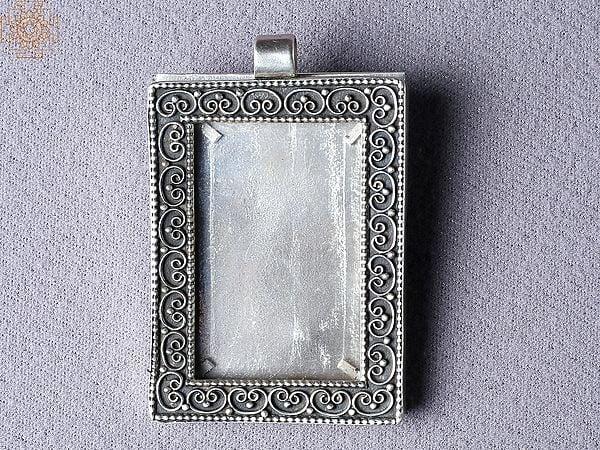 exotic india Silver Frame Pendant | Double Sided
