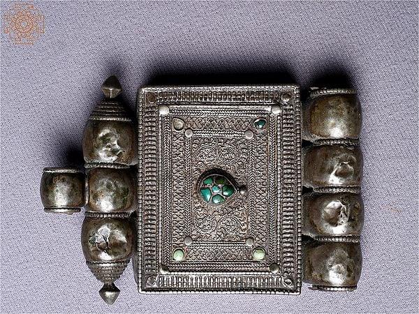 Exotic India Silver Ghau Designer Pendant