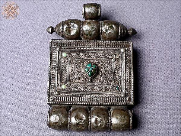 Exotic India Silver Ghau Designer Pendant