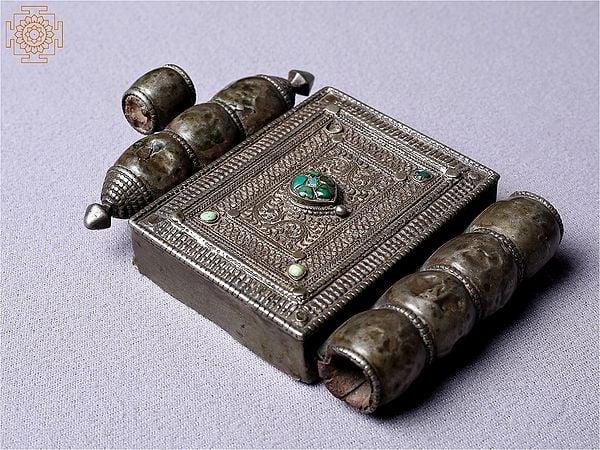 Exotic India Silver Ghau Designer Pendant