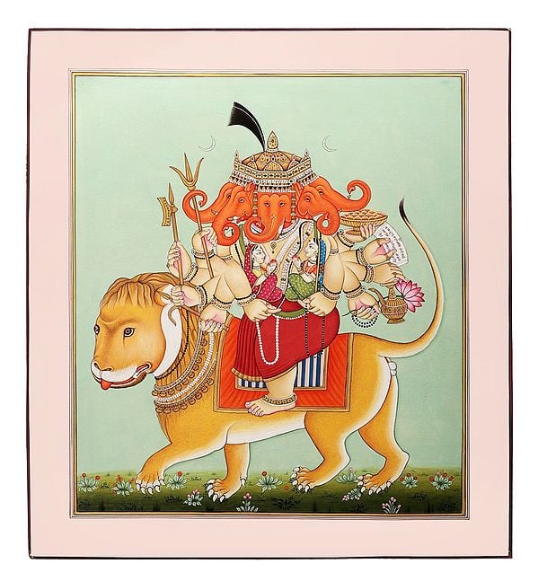 exotic india Simhavahana Lord Heramba