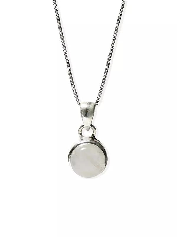 exotic india Small Rainbow Moonstone Pendant