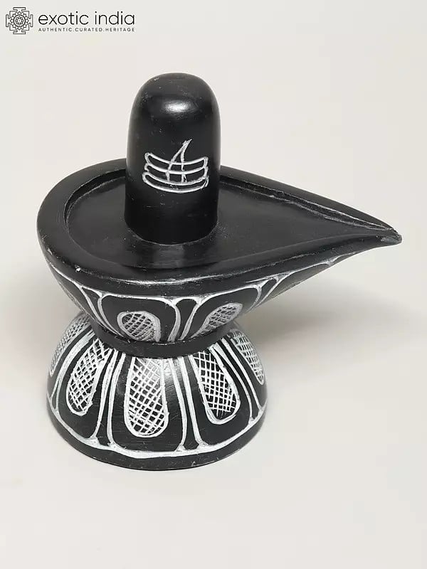 Exotic India Small Shiva Linga Stone Statue 