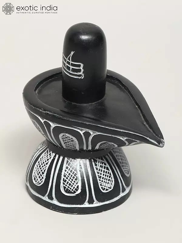 Exotic India Small Shiva Linga Stone Statue 