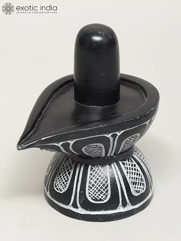 Exotic India Small Shiva Linga Stone Statue 