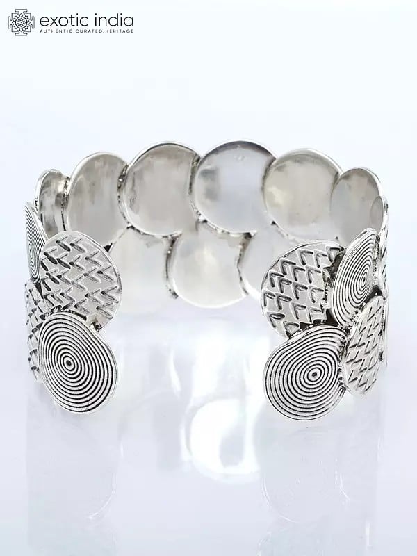 Exotic India Spiral Design Cuff Bangle 