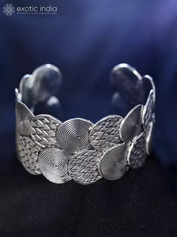 Exotic India Spiral Design Cuff Bangle 