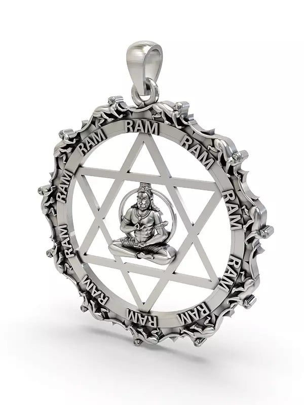 Exotic India Sri Yantrodharaka Hanuman Pendant 