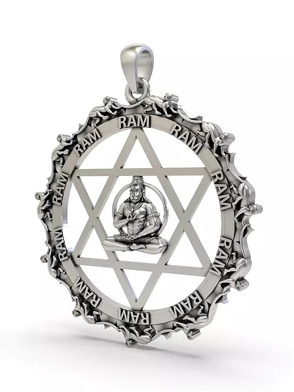 Exotic India Sri Yantrodharaka Hanuman Pendant 