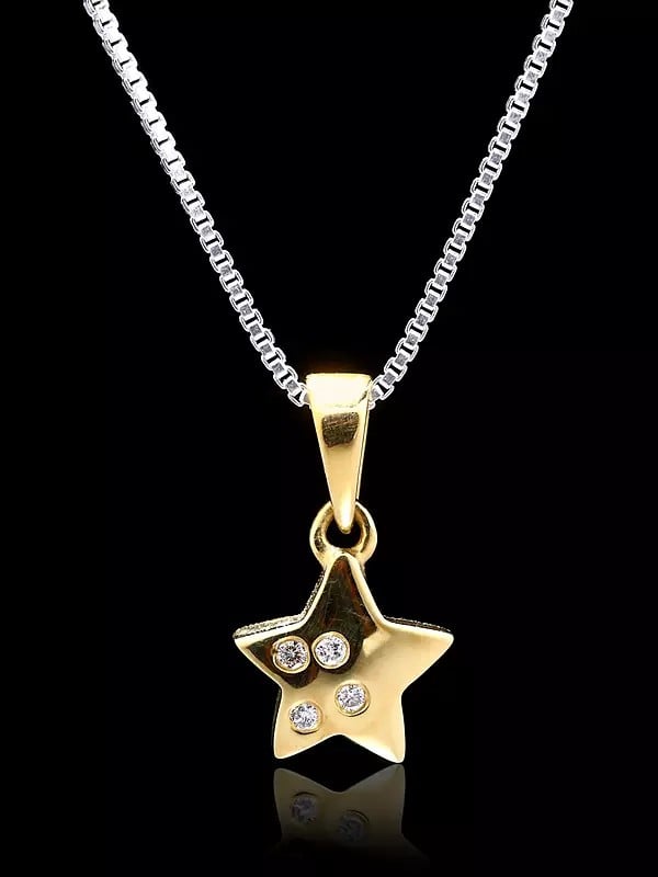 Exotic India Star Shape Pendant With Diamonds 