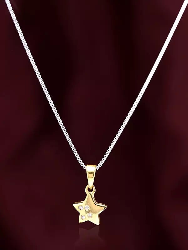 Exotic India Star Shape Pendant With Diamonds 