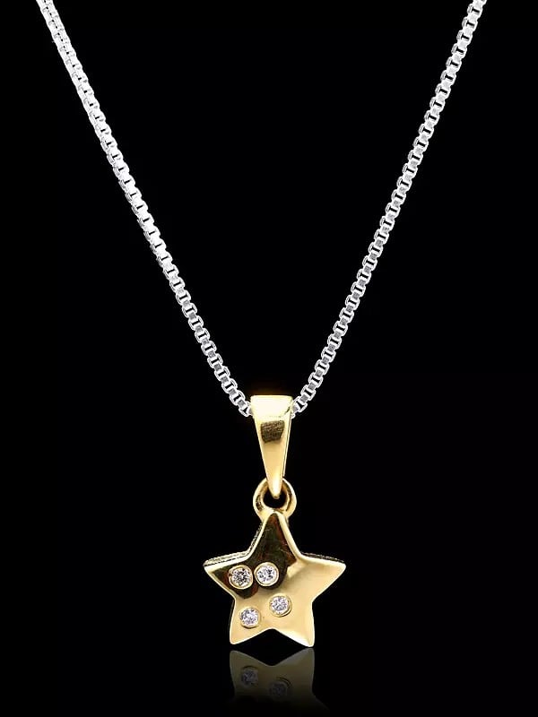 exotic india Star Shape Pendant with Diamonds 