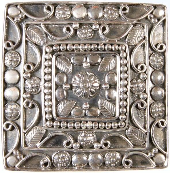 exotic india Sterling Buckle with Mandala Design 