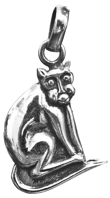 exotic india Sterling Cat Pendant 