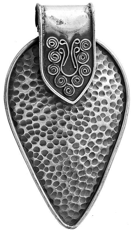 exotic india Sterling Dimple Pendant with Spiral