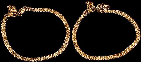 exotic india Sterling Gold Plated Anklets 