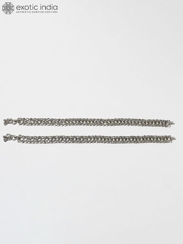 exotic india Sterling Silver Anklet 